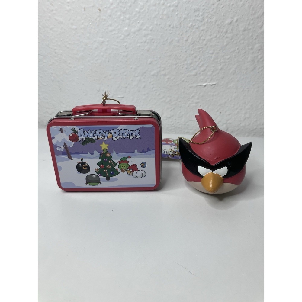 NWT Rovio Angry Birds Lot Of 2 Mini Lunchbox & Super Red Christmas Ornament 2012